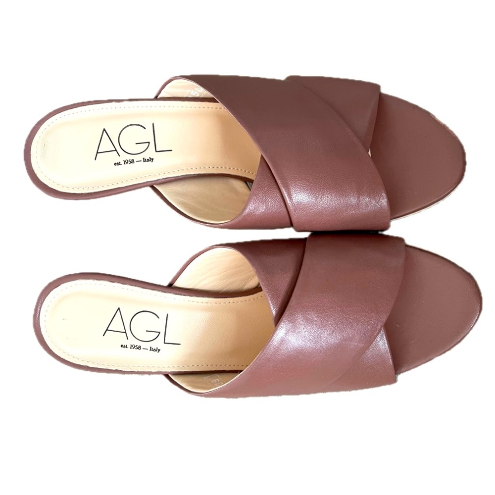 New AGL Leather Mule Sandal size9
